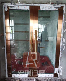玫瑰金玻璃防火門